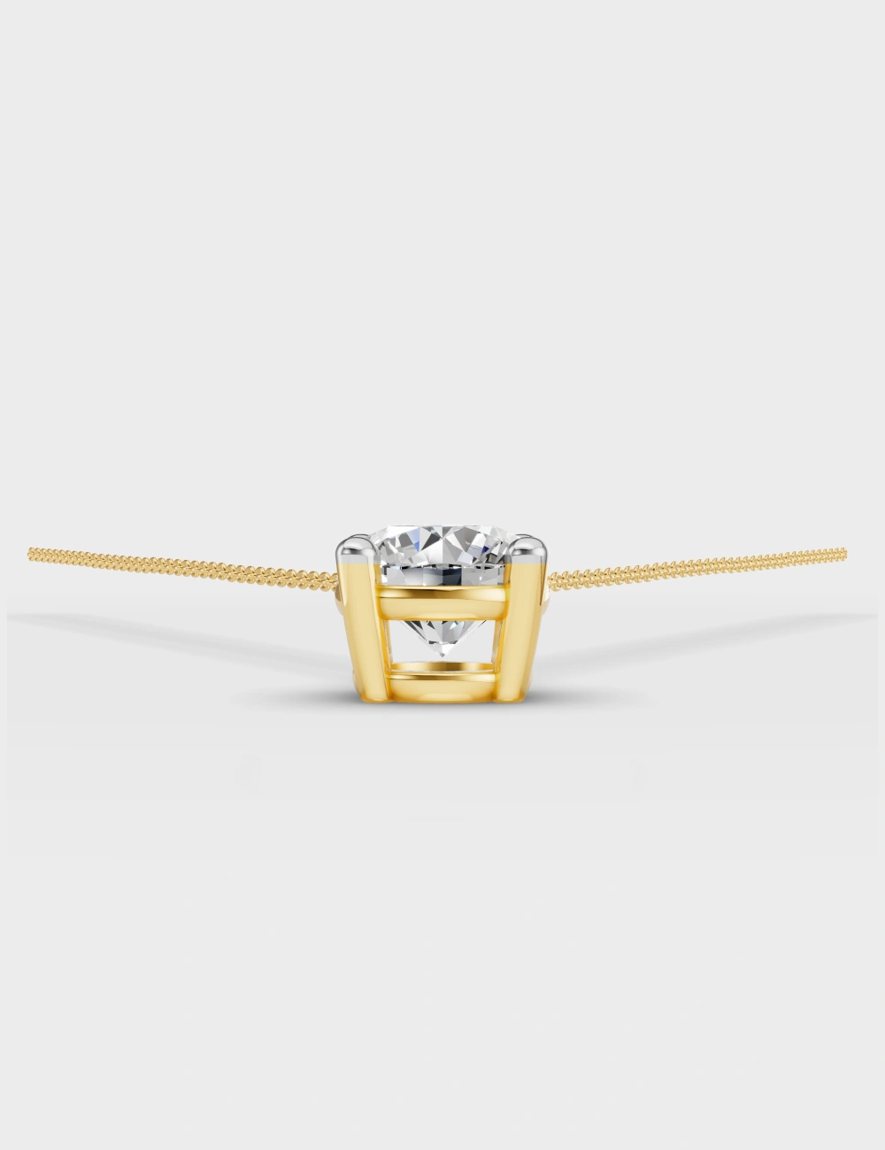 Luna Solitaire Diamond Pendant 1.6 carat FG-VVS, Yellow Gold, large, image 4