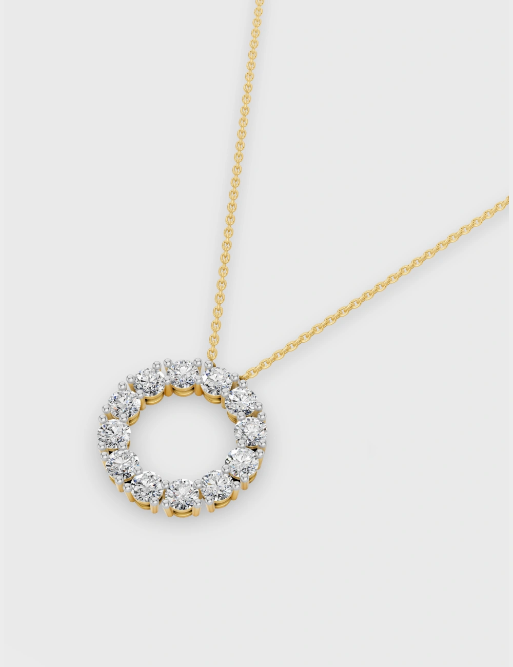 Eclipse Circle Diamond Pendant 1.9 carat FG-VVS, Yellow Gold, large, image 2