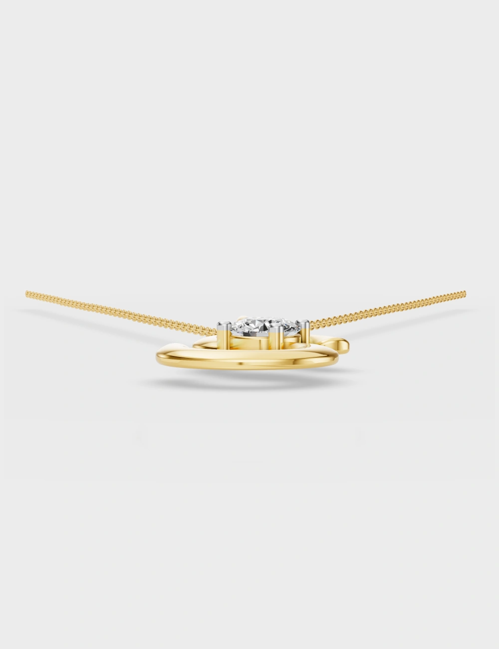 S-Curve Diamond Pendant 52 cent FG-VVS, Yellow Gold, large, image 4