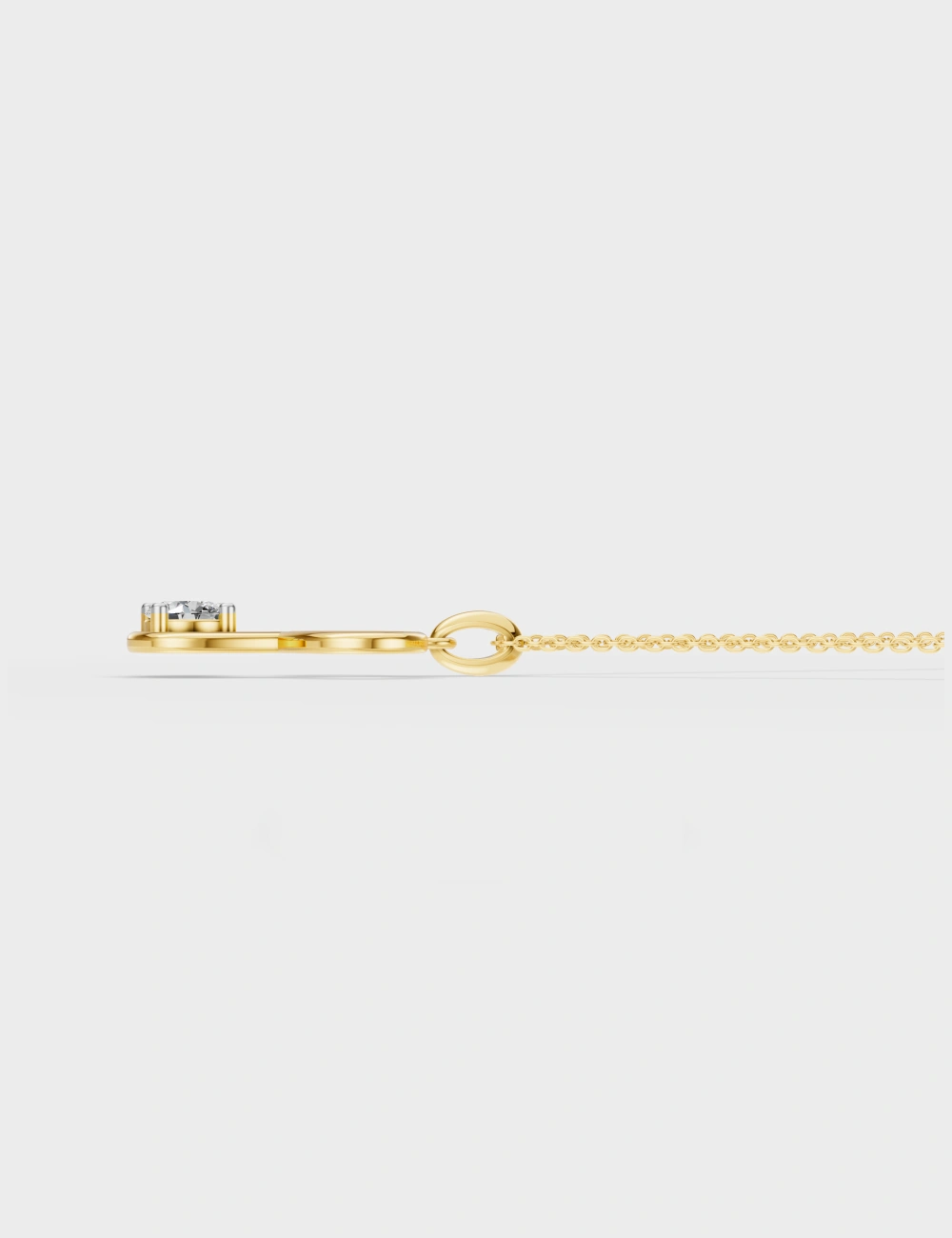 Sleek P Diamond Pendant 52 cent FG-VVS, Yellow Gold, large, image 3