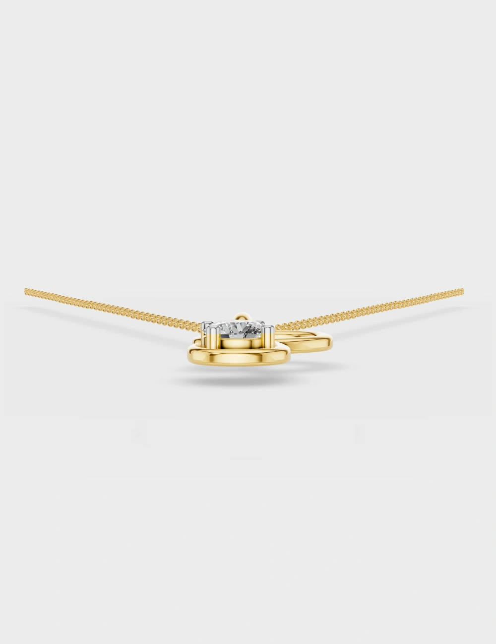Sleek P Diamond Pendant 52 cent FG-VVS, Yellow Gold, large, image 4