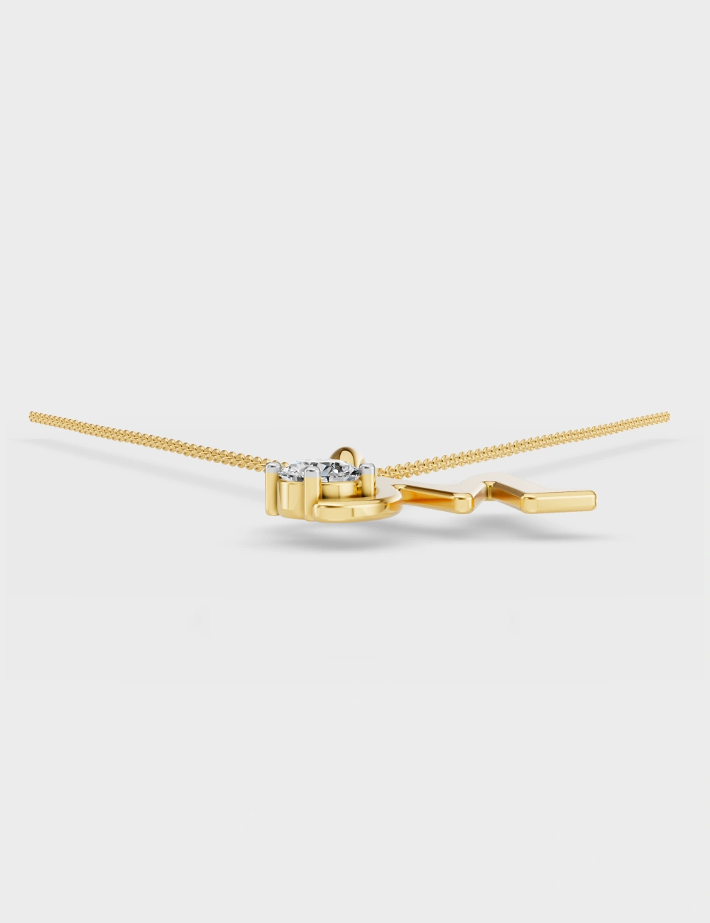 Mystic M Diamond Pendant 31 cent FG-VVS, Yellow Gold, large, image 4