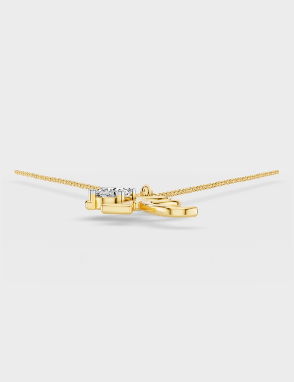 R Signature Diamond Pendant 41 cent FG-VVS, Yellow Gold, large, image 4
