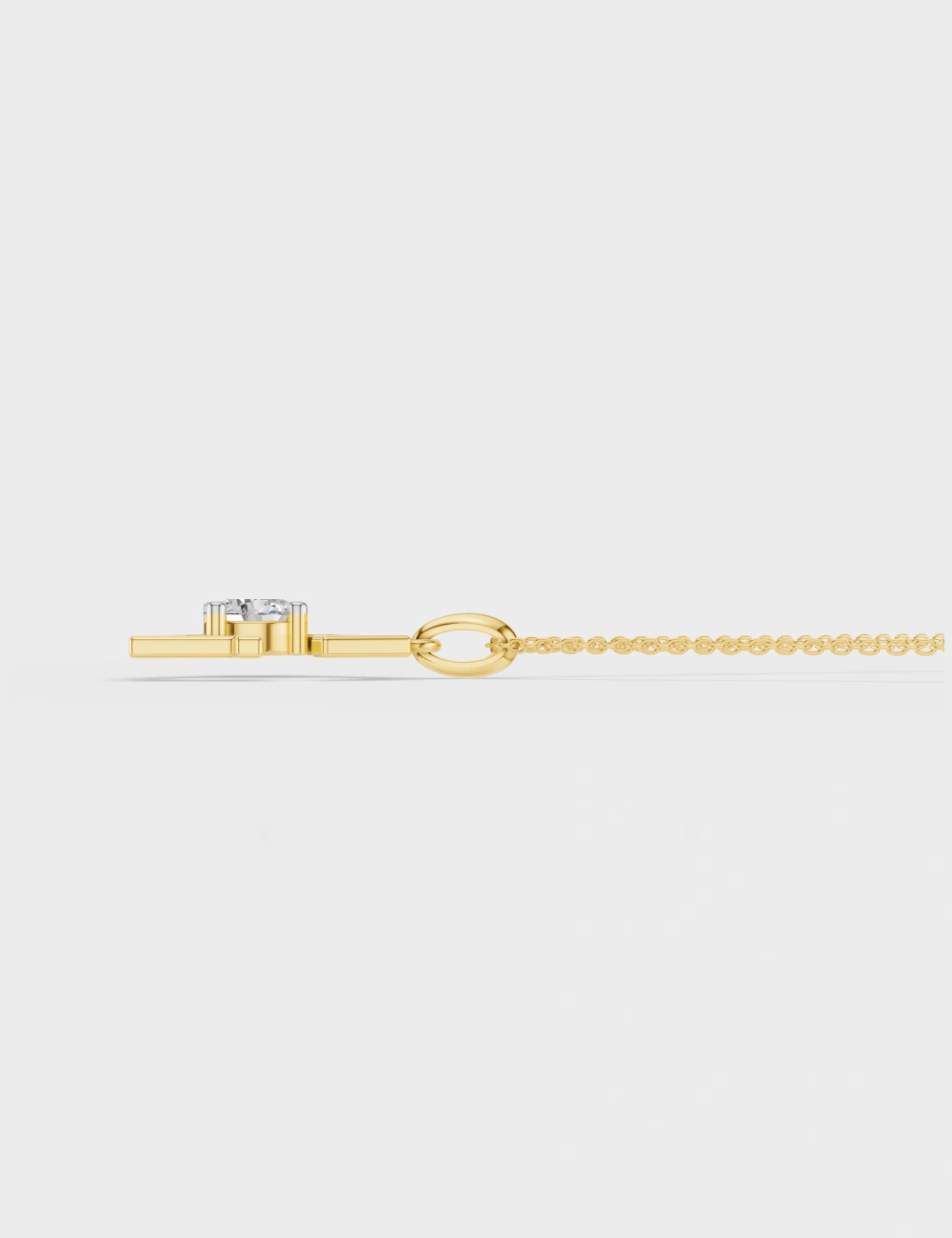 Glowing G Diamond Pendant 61 cent FG-VVS, Yellow Gold, large, image 3