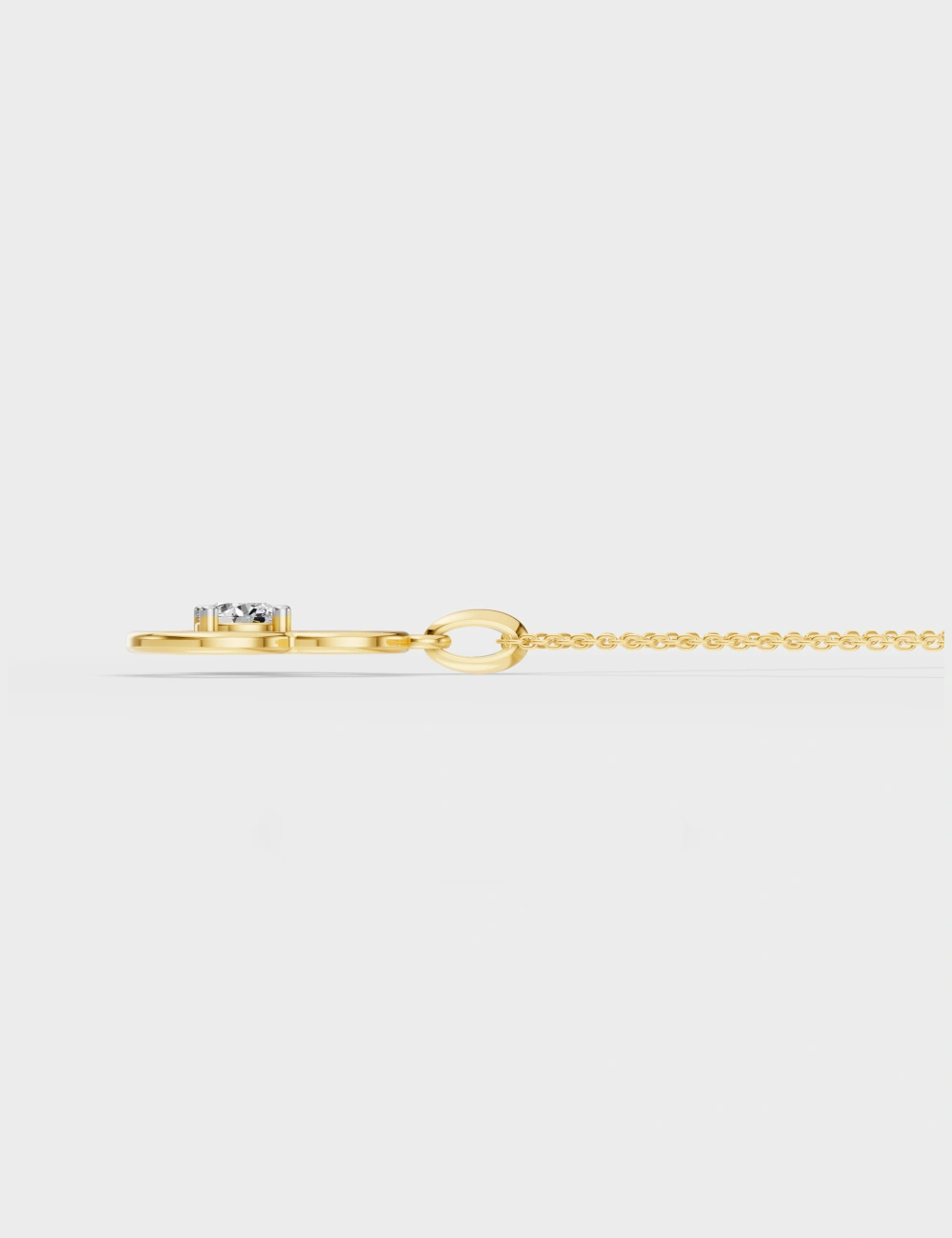Bejewelled B Diamond Pendant 20 cent FG-VVS, Yellow Gold, large, image 3