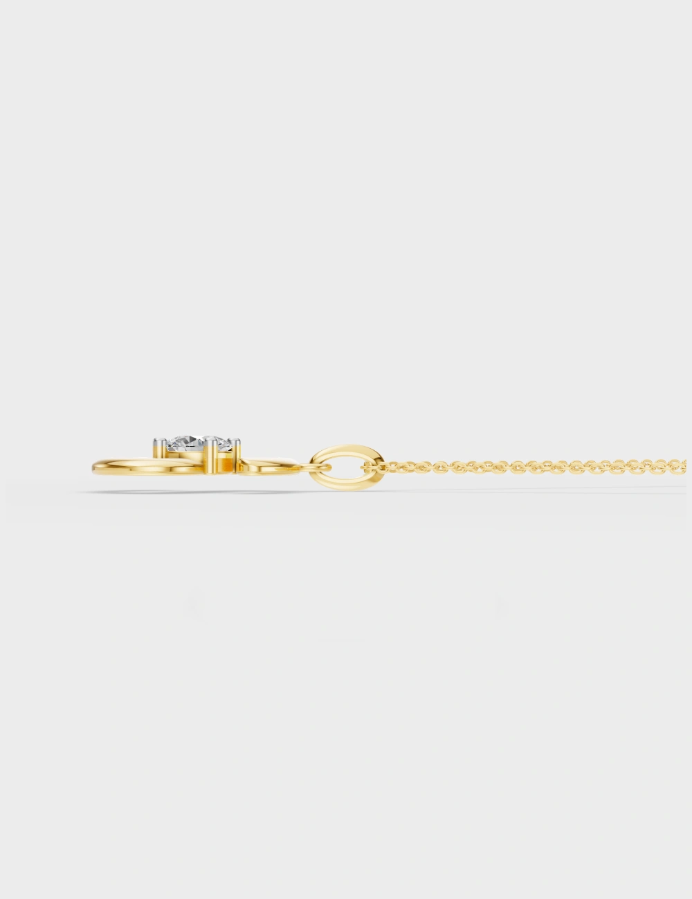 Signature S Diamond Pendant 21 cent FG-VVS, Yellow Gold, large, image 3