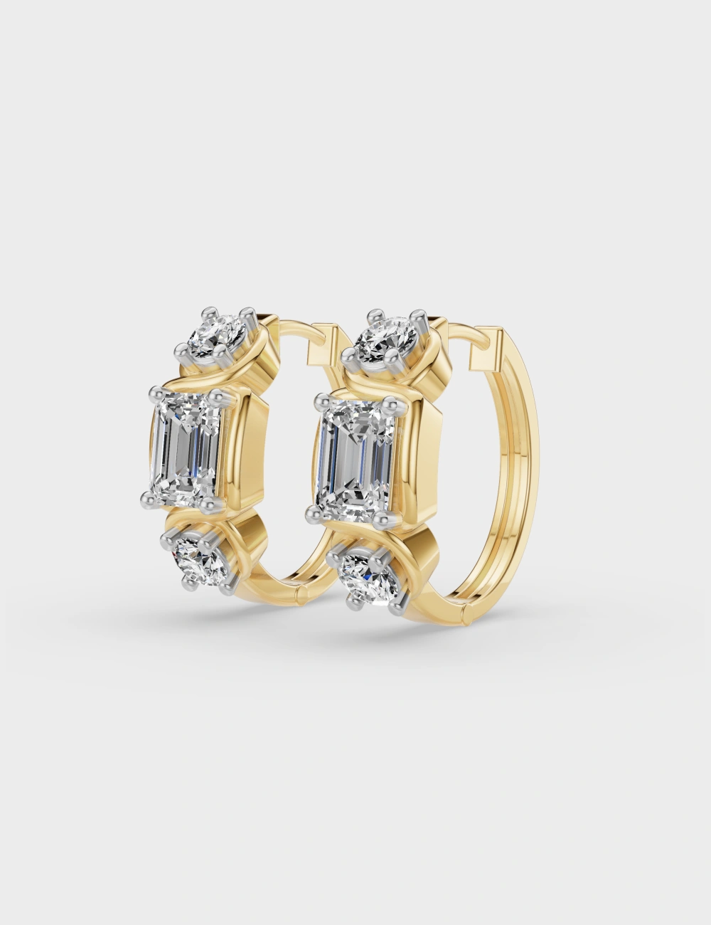 Linear Loop Diamond Hoops 2.54 carat FG-VVS, Yellow Gold, large, image 2