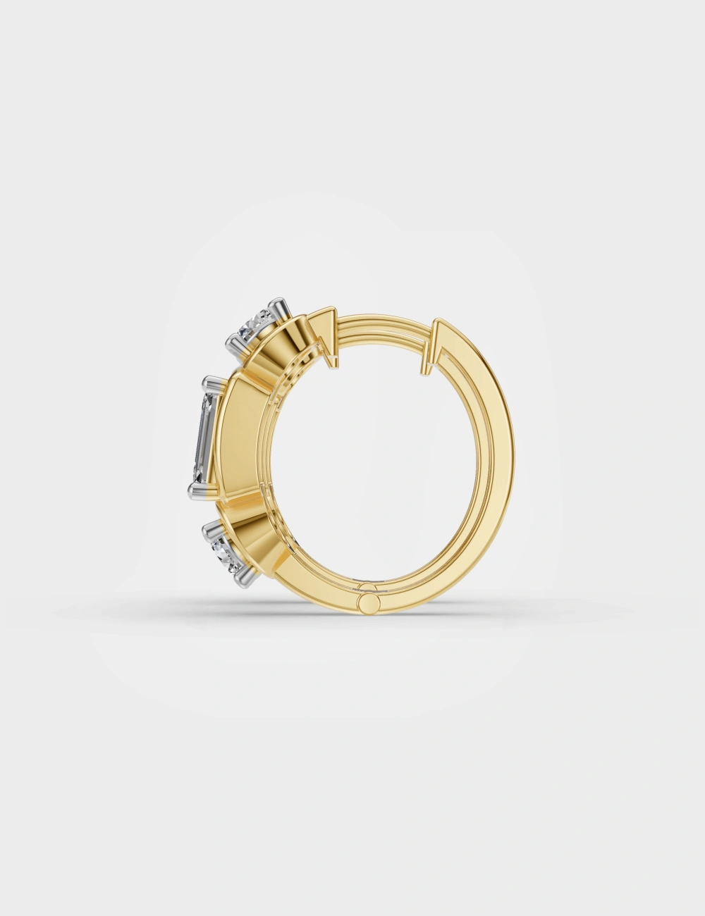 Linear Loop Diamond Hoops 2.54 carat FG-VVS, Yellow Gold, large, image 3