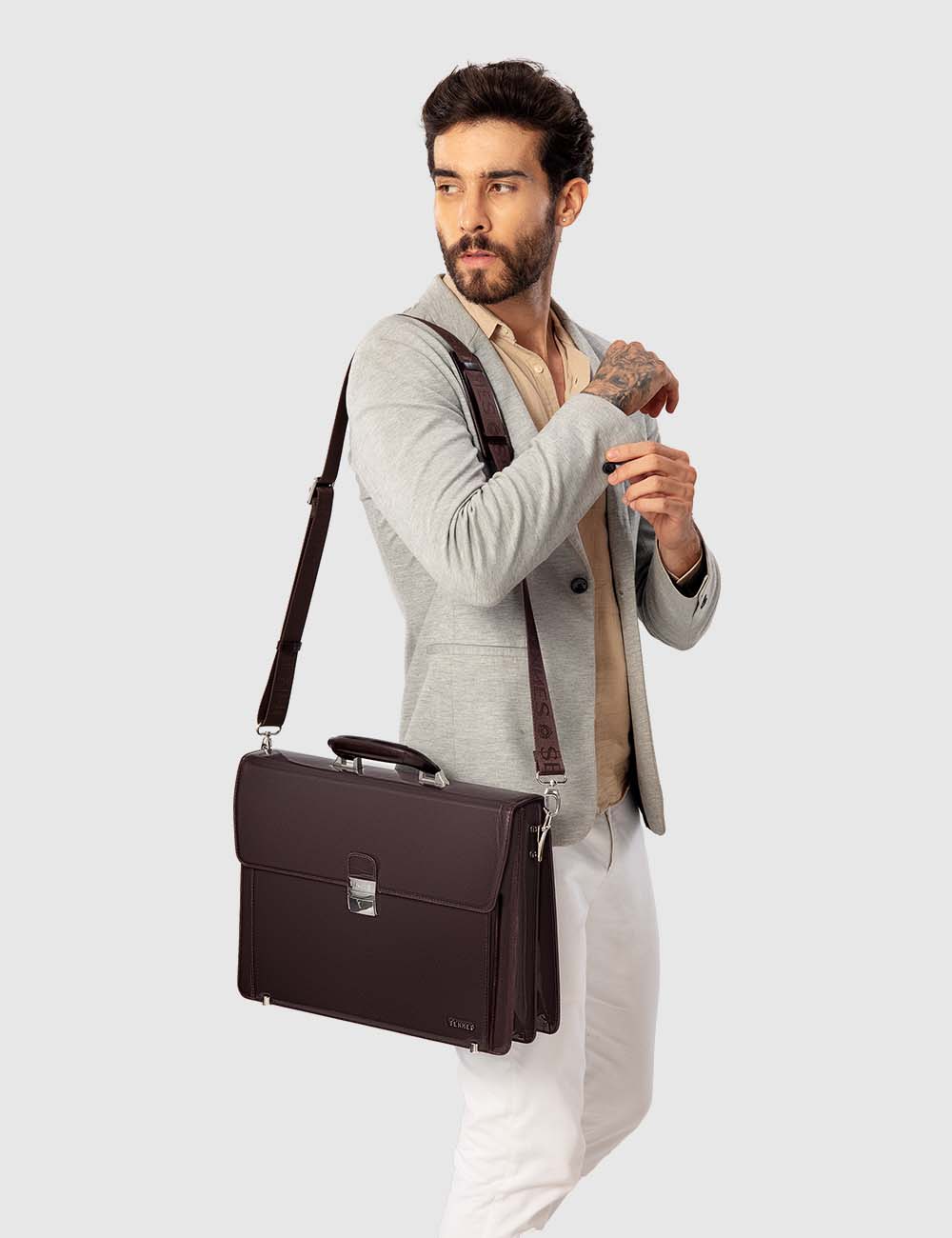 Eterno Laptop Bag, Brown, large, image 3