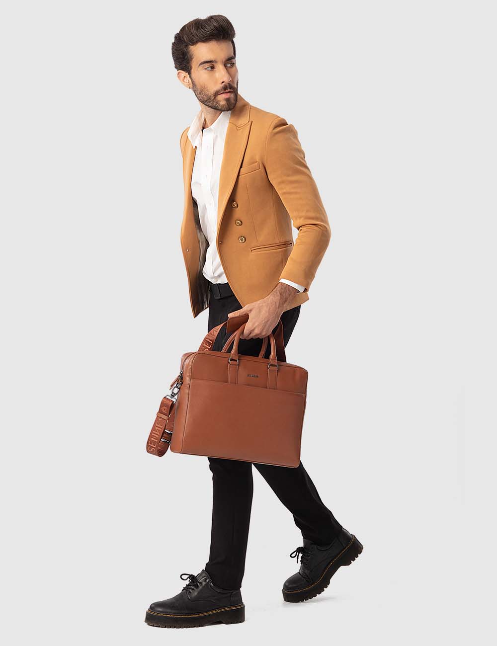 Magnifico Laptop Bag, Cognac, large, image 3