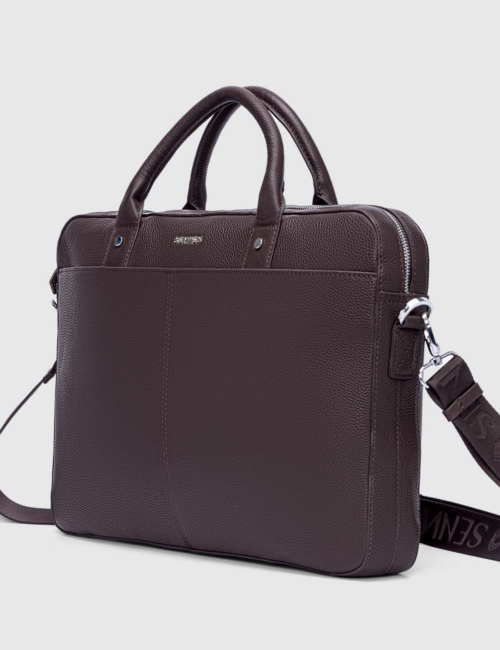 Signorile Laptop Bag, Brown, large, image 2