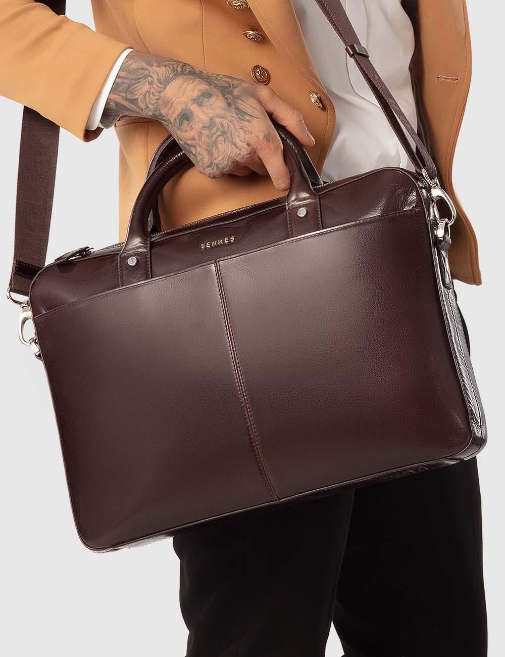 Signorile Laptop Bag, Brooklyn Brown, large, image 5