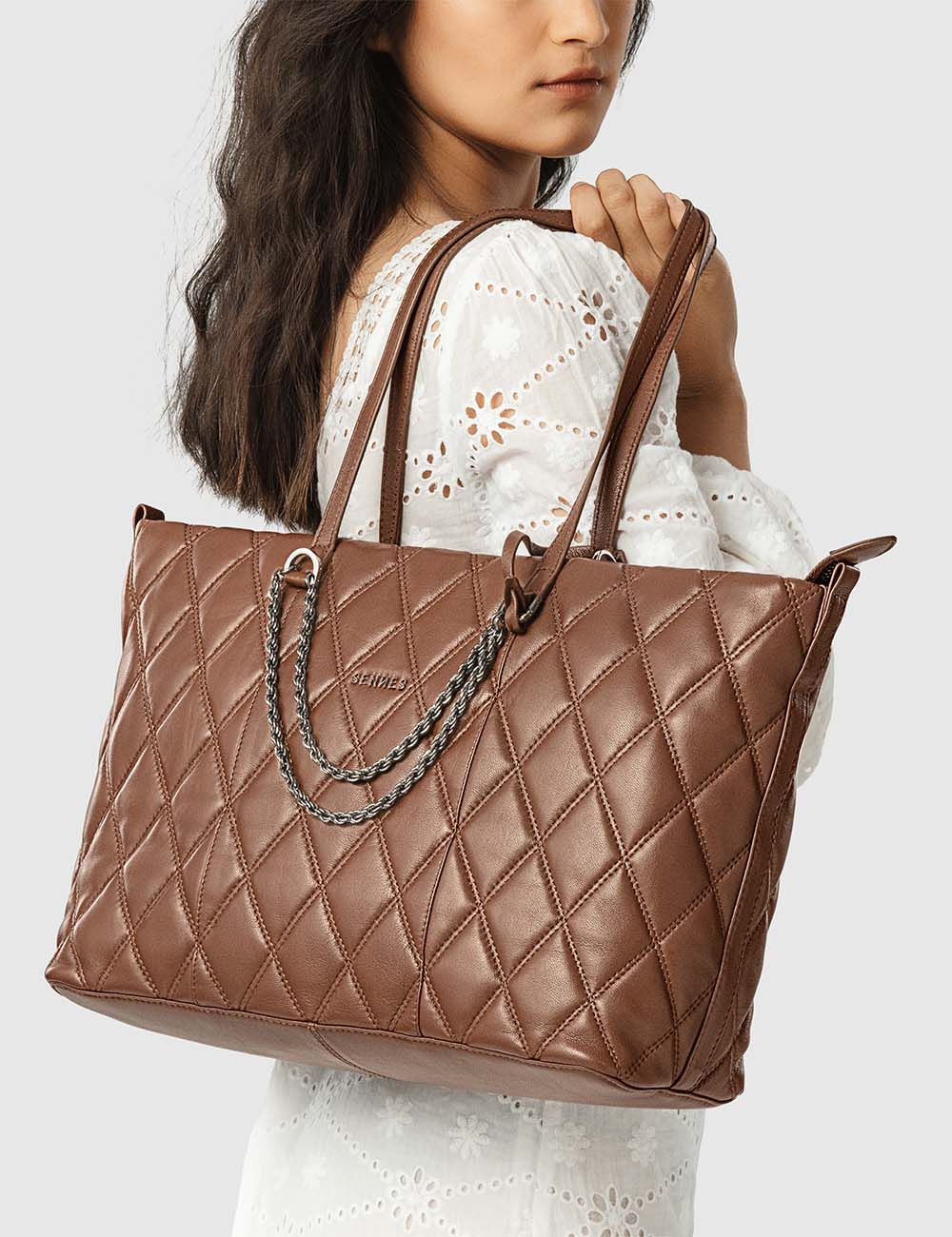 Grazia Tote Bag, Cognac, large, image 5