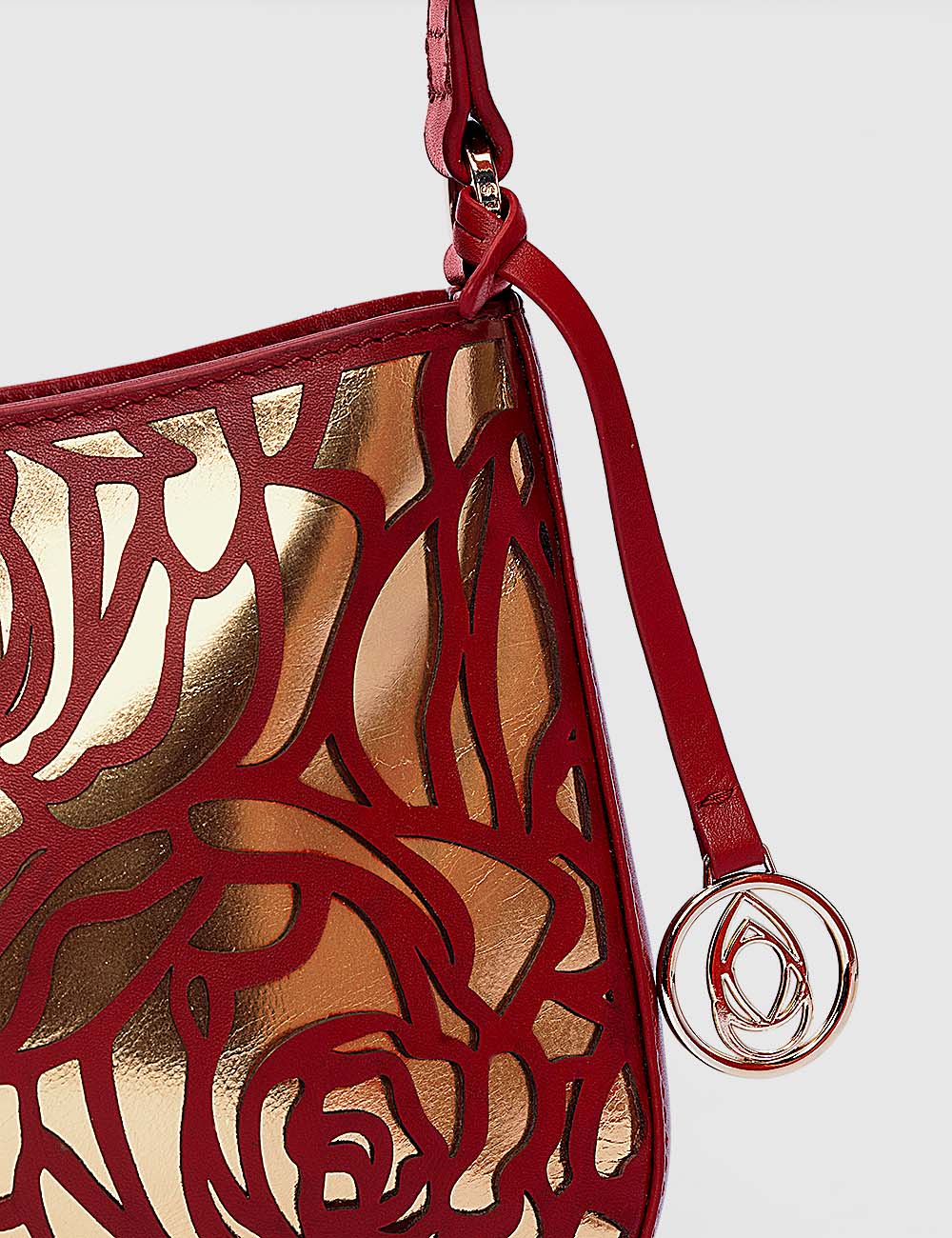 Fiori Shoulder Bag, Red & Gold, large, image 6