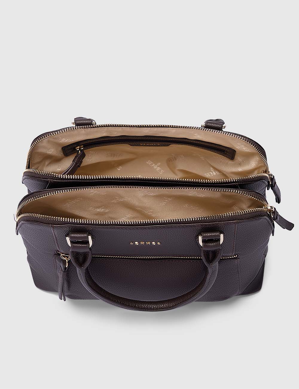 Opera Handbag, Dark Brown, large, image 9
