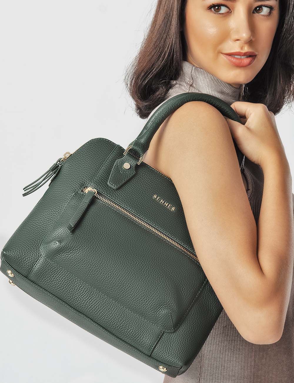 Opera Handbag, Green, large, image 5